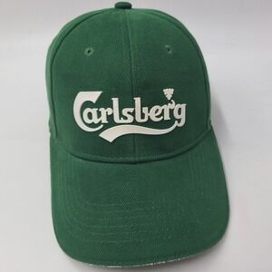 Carlsberg Hat Strapback (Fits Small) Green White Beer Brewery Logo Casual Men